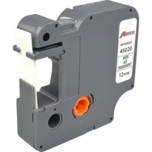 Ampertec Schriftband kompatibel zu Dymo D1 45020 (S0720600) weiß auf transparent 12mm x 7m