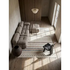 KADIMA DESIGN Teppich Grau-Beige | Modernes Streifendesign | Weich & Strapazierfähig | 155x230cm
