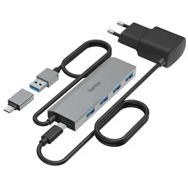 Hama USB Hub, 4x USB-A 3.0, 1x USB-A 3.0 [Stecker] (200138)