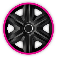 NRM Radkappen Fast Lux, 16 in Zoll, (4-St) Radzierblenden 16" rosa|schwarz