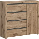 INOSIGN Sideboard »Silvestris, Breite 116 cm, 1 Tür, 4 Schubkasten, Grifflose Fronten«, Anrichte, Kommode, Schrank, beige