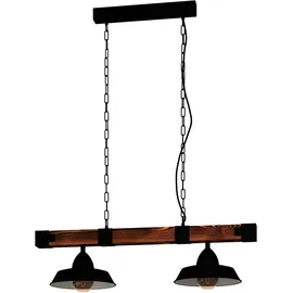 EGLO Oldbury 2-flg. 86 cm Vintage schwarz braun