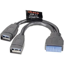Akasa USB-A auf USB-A Adapter 0,15 m Schwarz