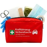 Floordirekt KFZ-Verbandtasche inkl. 2 Masken - Erste-Hilfe-Tasche nach DIN 13164 - Europaweit gültig - Verbandskasten Set für Auto & Motorrad (KFZ Verbandstasche)