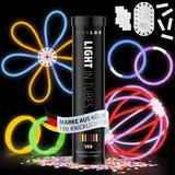 Vivaloo 100 Knicklichter Party Set 7 Farben inkl. Verbinder - Leuchtstäbe mit Verbinder für Leuchtarmbände, Party Brillen, Bälle usw. - Party Deko & Festival Zubehör - Party Lichter Neon - Deko Party
