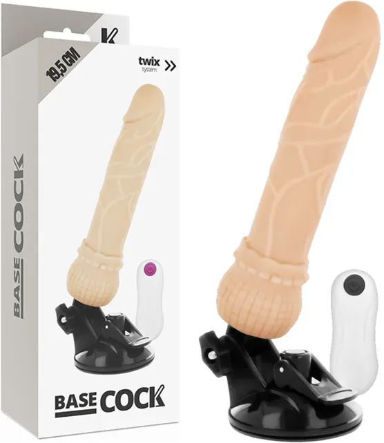 BASECOCK - Realistischer Vibrator mit Fernbedienung Natur, 19,5 cm Ø 4 cm - Natur