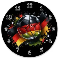 Speecheese Fußball Deutschland Flagge Wanduhr aus Glas Europameisterschaft 2024