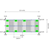 K2 D-Dome 6.10 Montagesystem (2-seitige Modulausrichtung Ost-West) 2 Reihen 8 Module