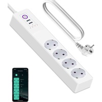 ZigBee Steckdosenleiste 16 A, Überspannungsschutz USB Steckdose ,1,5 m Verlängerungskabel Intelligente Steckdosenleiste Kompatibel mit Alexa, Google Assistant, SmartThings, App