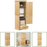 The Living Store - Kleiderschrank Corona 55x50x170 cm Massivholz Kiefer - Holzschranks - Kleiderschrank - Massivholzkleiderschrank - Kiefernschrank