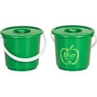 Kigima Mülleimer MMI001201 Komposteimer Grün aus Kunststoff, 2 x