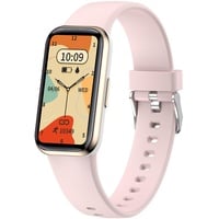 Fitnessuhr Damen Schmal Fittnessarmbanduhr Frauen Fitnessuhr Herren Fitnessarmband für Damen Fitness Tracker Schrittzähler Uhr Pulsuhr Laufuhr Rosa Schwarz Smartwatch mit Whatsapp Funktion Sportuhr