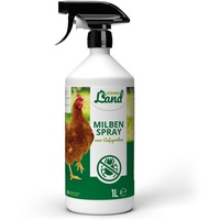 HÜHNER Land Milben Spray für Hühner 1L - Gegen Milben & Parasiten, Milbenspray Milben Stop, Milbenmittel als Umgebungsspray & Kontaktspray, zur Vorbeugung & bei akutem Befall