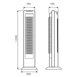 CasaFan Airos Eco Tower 18 cm Turmventilator Schwarz