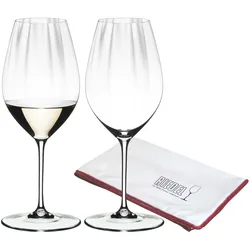 Riedel PERFORMANCE Riesling Glas 2er Set + Poliertuch