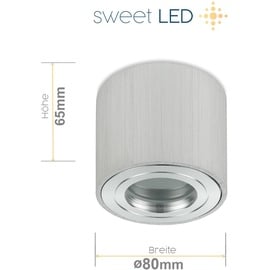 Sweet Led Aufbaustrahler Bad flach aus Aluminium IP44 Aufbauspot 230V