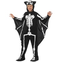 Smiffys Kostüm Fledermaus Skelett, Etwas knöchern, aber immer noch bissig: Vampir-Overall schwarz 134-140