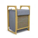 BestLivings Wäschekorb Bambus (40x35x60 cm/LxBxH) mit Deckel, herausnehmbarer Wäschesack - Wäschesammler für Bad, Waschküche, Schlafzimmer
