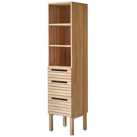 Tikamoon Teak Slats Hochschrank 41 x 180 x 41 cm Beige Massivholz