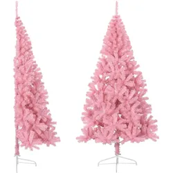 vidaXL Künstlicher Halb-Weihnachtsbaum mit Ständer Rosa 240 cm PVC