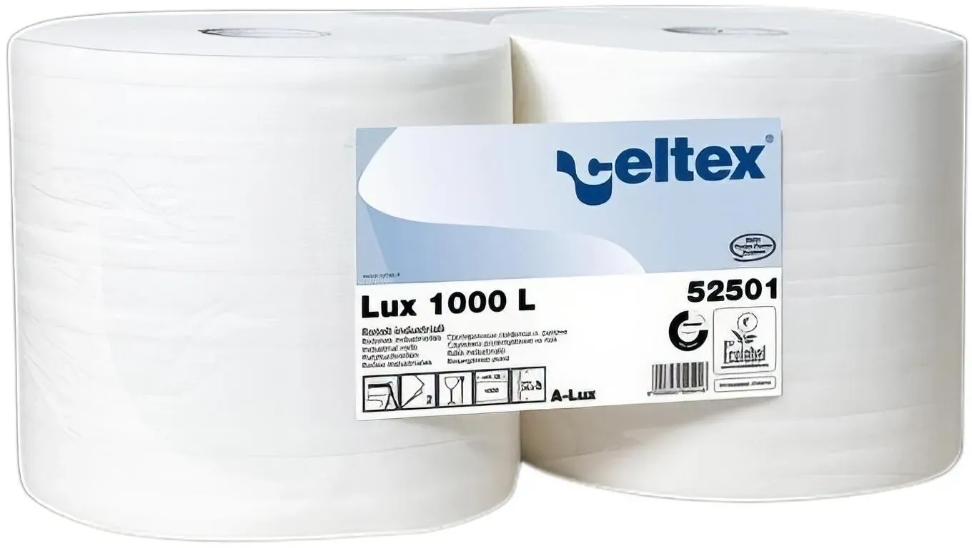 Putzpapier 2-lagig Zellstoff 26,5x38cm weiß, 2 Rollen je 1000 Blatt
