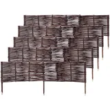 Kadax Palisade aus Weide, Natürlicher Weidenzaun, 5 Stück, 100x40cm