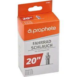 Fahrradschlauch PROPHETE "Fahrradschlauch", schwarz (farbe}), Fahrradschläuche, 48mm, Dunlopventil (DV), 20 Zoll (50,80cm)
