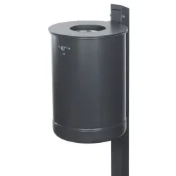 RENNER Abfallbehälter 50 l ungelocht 7039-15PB+7039- , pulverbeschichtet, RAL 7016 anthrazitgrau