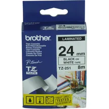 Brother TZ251 - Schwarz auf Weiß - Rolle (2,4 cm x 8 m)