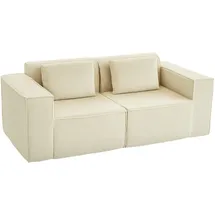 Homcom Couch Polyester 3-Sitzer Beige