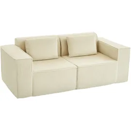 Homcom Couch Polyester 3-Sitzer Beige