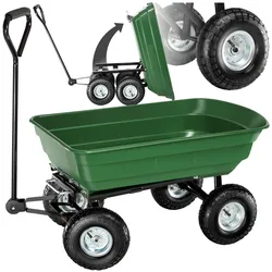 tectake® Bollerwagen, mit Kippfunktion, leichtgängige Lenkachse, Belastbarkeit 300 kg