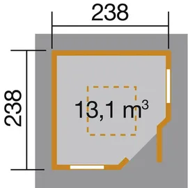 Weka Gartenhaus 149 A 2,38 x 2,38 m natur