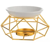 Zweipappel Duftlampe Metall Duftwachs Lampe mit Teelicht Halter (Gold)