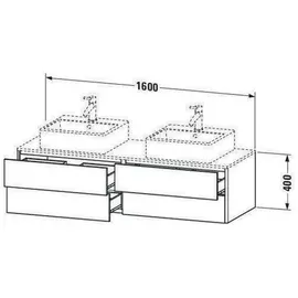 Duravit XSquare Waschtischunterbau wandhängend XS4917, 4 Schubkästen, 1600 x 548mm × 40 × 54,8 cm,