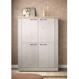 Home Affaire Highboard »Country Höhe 160 cm u. Breite 118 cm, Kommode mit 4 Türen,«, Schrank im Landhausstil, viel Stauraum, mit Metallgriffe, MDF-Rahmen, beige