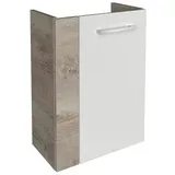 Fackelmann Waschbeckenunterschrank 44 x 60 x 24,3 cm Braun/Weiß