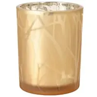DUNI Kerzenhalter Shimmer Windlicht aus Glas  188174 , 1 Karton = 6 x 1 Stück, sand