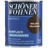 SCHÖNER WOHNEN FARBE Buntlack, nussbraun , hochglänzend