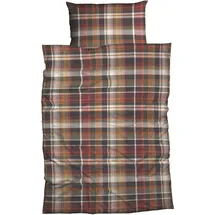 Casatex Silan kariert Braun 155 x 220 cm + 2 x 80 x 80 cm