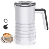Elektrischer Milchaufschaeumer und Dampfgarer, 4-in-1, automatischer Milchwaermer, 400 W, antihaftbeschichtete Innenseite, 580 ml Heiss-/Kalt-Milch... - Weiß