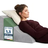 Well B4 Keilkissen Lesekissen für Bett und Sofa – Bequemes Rückenkissen mit Memory Foam, Verwendbar als Reflux Kissen, Keilkissen Bett, Bettkissen Rückenlehne im Sitzen und Liegen grau Breit - MITTELfest