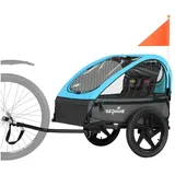 SEPNINE Fahrradkinderanhänger Platzsparender Fahrradanhänger für Kinder – faltbar, für 1–2 Kids blau