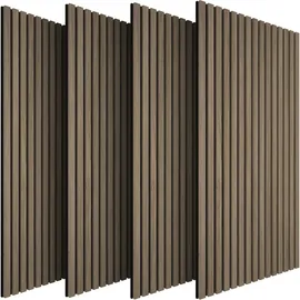 Tectake Wandpaneel Akustik Eiche Dunkel 4 St. 50 x 110 cm