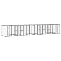 vidaXL Outdoor-Hundezwinger 11 m x 2,2 m x 1,8 m Stahl Schwarz