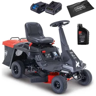 SCHEPPACH MR235-61 Benzin Aufsitzrasenmäher 6PS | 61cm Schnittbreite 150L Korb LED | E-Start 4 Vorwärtsgänge inkl. Öl | Motorhaube