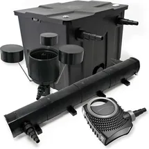 Wiltec Set: Teichfilter 12000l 72W UVC Teichklärer 80W Teichpumpe Skimmer