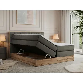 MKS Boxspringbett 160 x 200 cm H4 Dunkelgrau