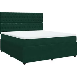 vidaXL Boxspringbett 180 x 200 cm Dunkelgrün
