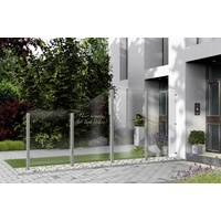 Ambiente Home Ambiente Glaszaun Dekor Logo schräg 120 x 120/180 cm gehärtetes 8 mm Glas